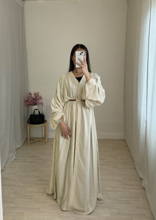 Kimono / Abaya Lina Beige - 2 en 1 – Image 4