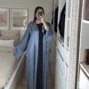 Kimono à strass Sawsen Bleu Nuit